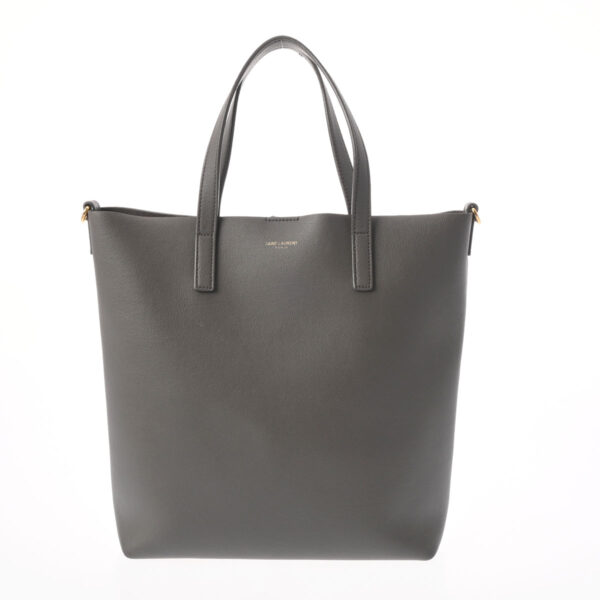 800000123866000 1 Saint Laurent Toy Shopping 2WAY Calf Handbag Gray