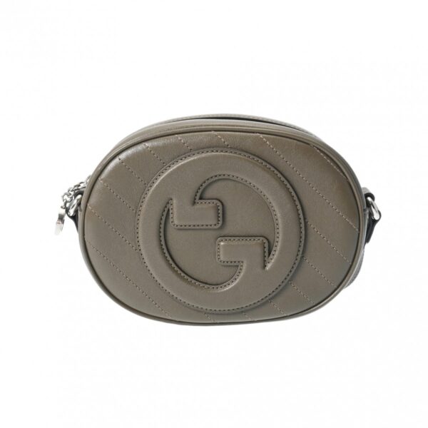 800000124187000 1 Gucci Blondie Mini Leather Shoulder Bag Gray Brown