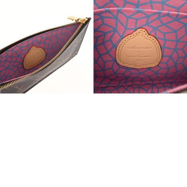 800000124435000 12 c Louis Vuitton Pochette Felicie Yayoi Kusama Monogram Shoulder Bag Brown