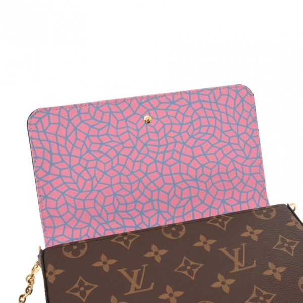 800000124435000 8 Louis Vuitton Pochette Felicie Yayoi Kusama Monogram Shoulder Bag Brown