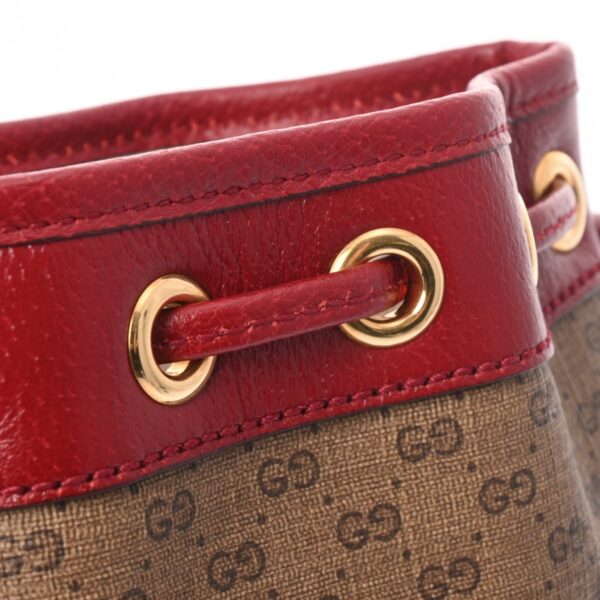 800000124471000 10 Gucci Mini Bucket GG Supreme Doraemon Leather Shoulder Bag Beige Red