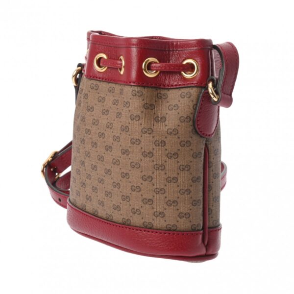 800000124471000 2 Gucci Mini Bucket GG Supreme Doraemon Leather Shoulder Bag Beige Red