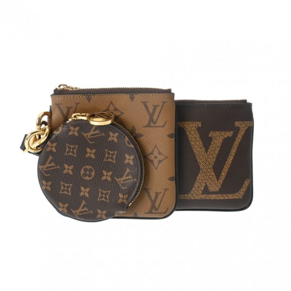 800000124641000 1 Louis Vuitton Pochette Trio Reverse Giant Pouch Brown Beige