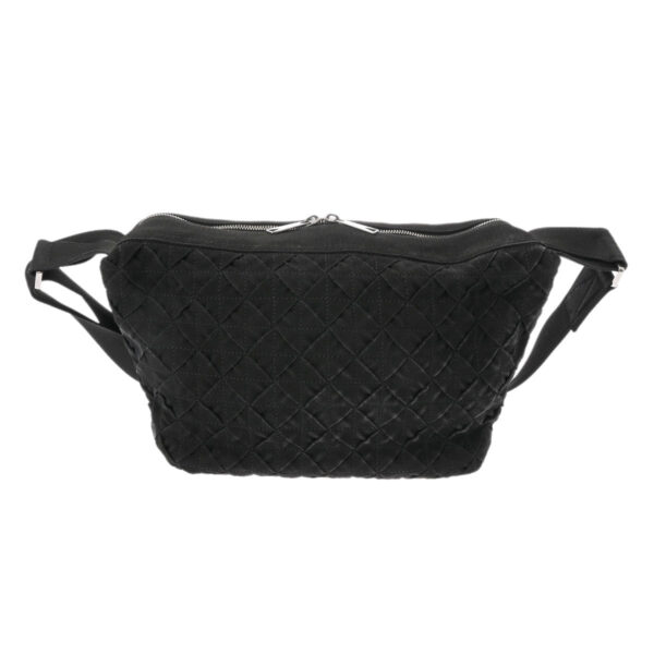 800000124668000 1 Bottega Veneta Intrecciato Webbing Shoulder Bag Black