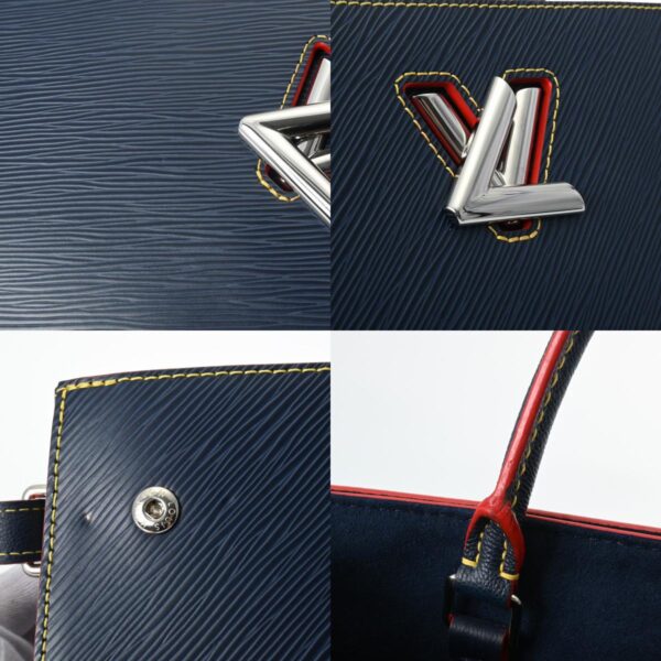 800000124705000 10 c Louis Vuitton Twist Tote Epi Leather Handbag Andigo Blue