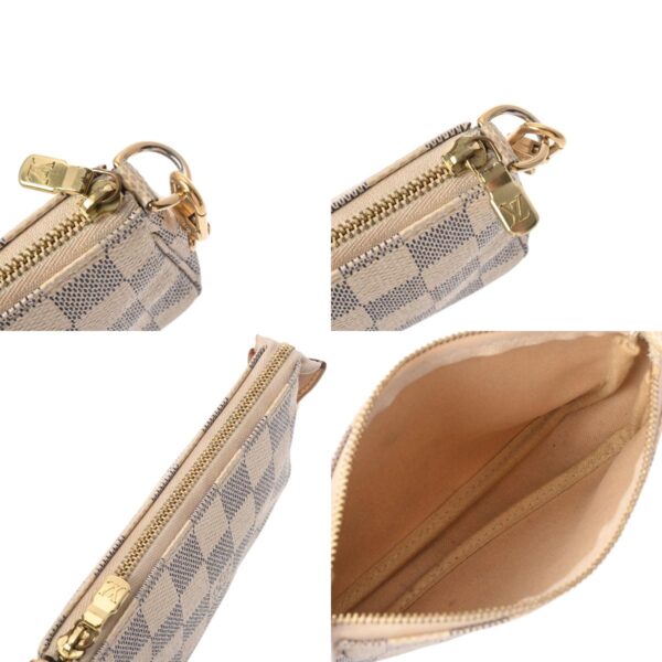 800000125157000 11 c Louis Vuitton Mini Pochette Accessory Damier Azur Pouch White