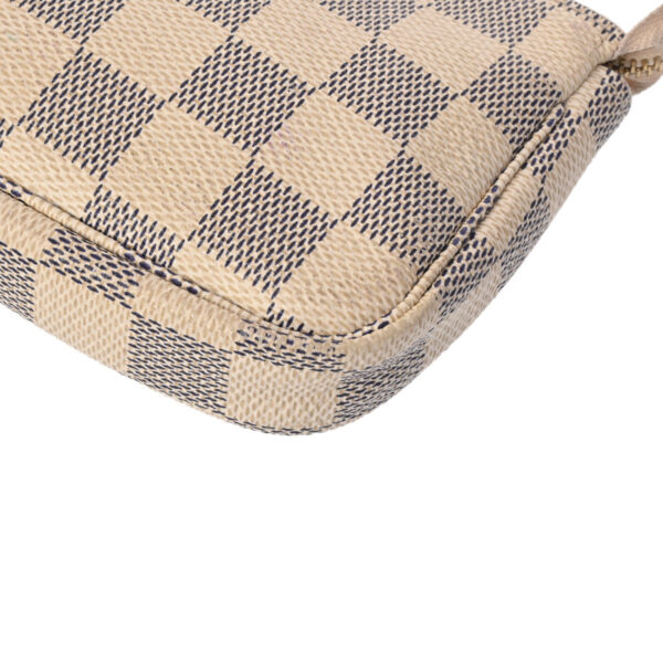 800000125157000 6 Louis Vuitton Mini Pochette Accessory Damier Azur Pouch White