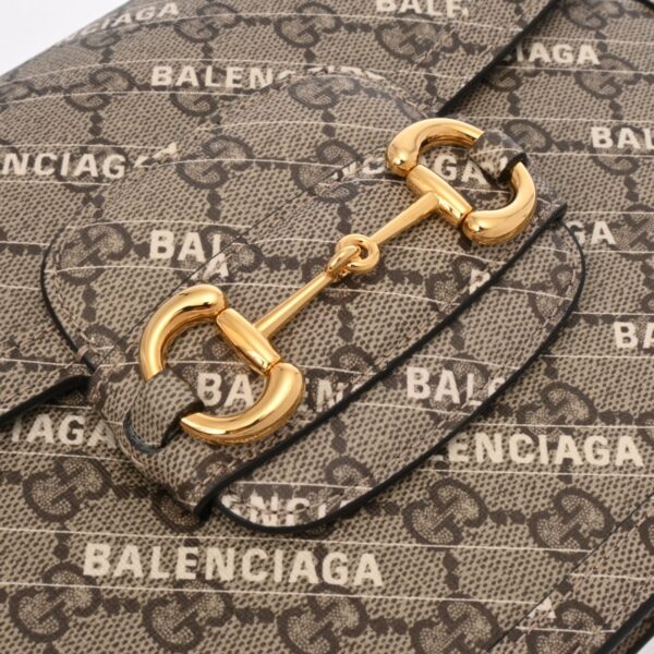 800000125225000 10 Gucci Horsebit 1955 Balenciaga Collaboration Shoulder Bag Beige