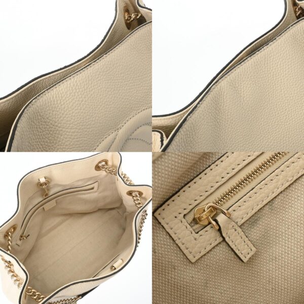 800000125331000 10 c Gucci Soho Chain Leather Tote Bag Cream