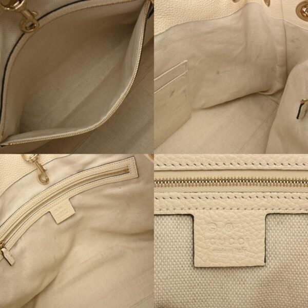 800000125331000 14 c Gucci Soho Chain Leather Tote Bag Cream