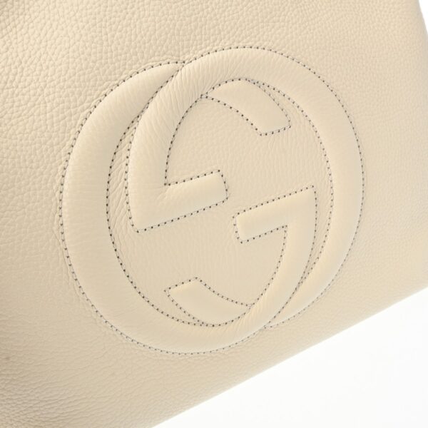 800000125331000 9 Gucci Soho Chain Leather Tote Bag Cream