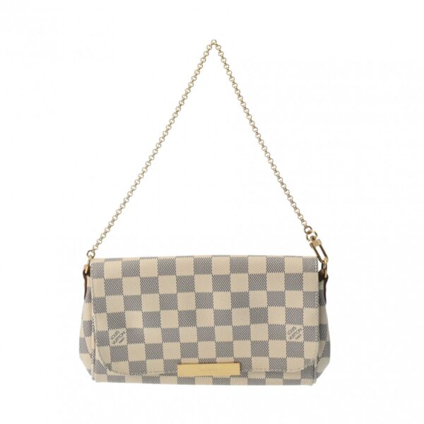 800000125338000 1 Louis Vuitton Favorite PM 2WAY Damier Azur Shoulder Bag White