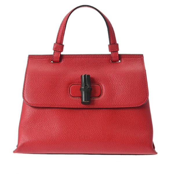 800000125398000 1 Gucci Bamboo Daily 2WAY Leather Handbag Red