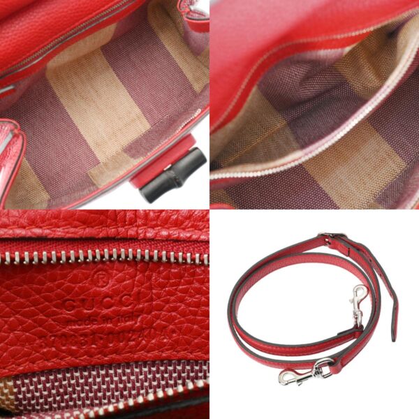 800000125398000 12 c Gucci Bamboo Daily 2WAY Leather Handbag Red