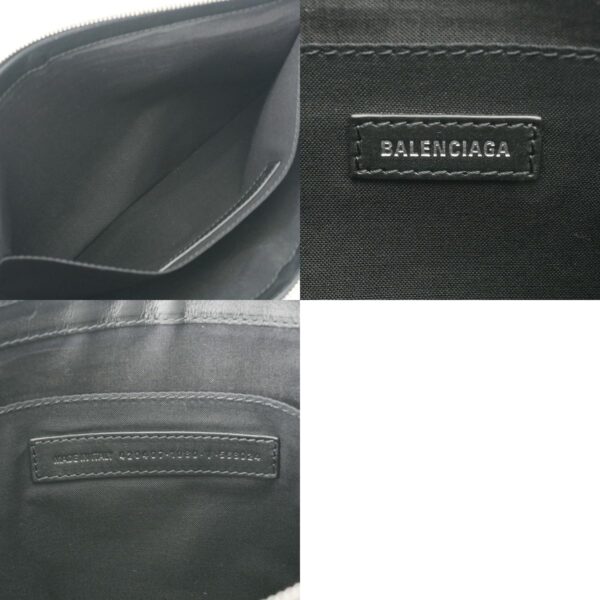 800000125403000 12 c Balenciaga Navy Clip M Leather Clutch Bag Natural