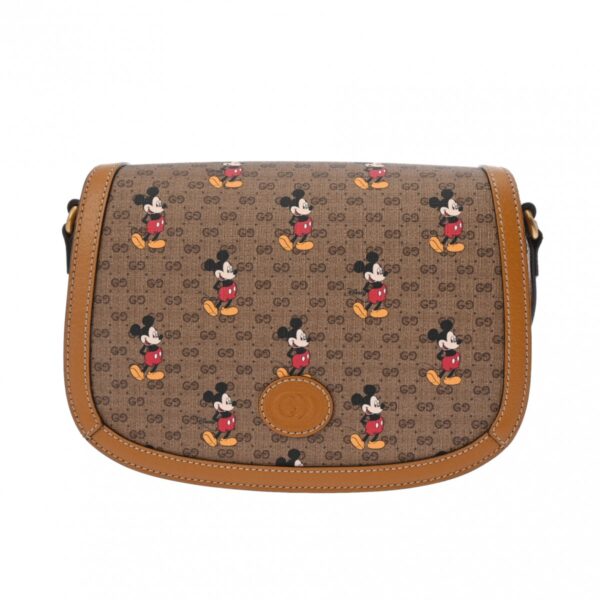 800000125876000 1 Gucci Disney Collaboration GG Supreme Shoulder Bag Brown