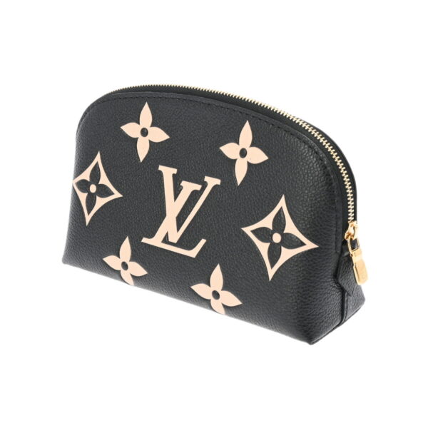 800000125879000 2 Louis Vuitton Pochette Cosmetic Empreinte Leather Pouch Black Beige