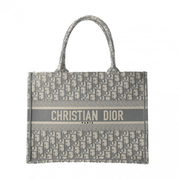 800000125972000 1 Christian Dior Book Tote Medium Oblique Handbag Gray