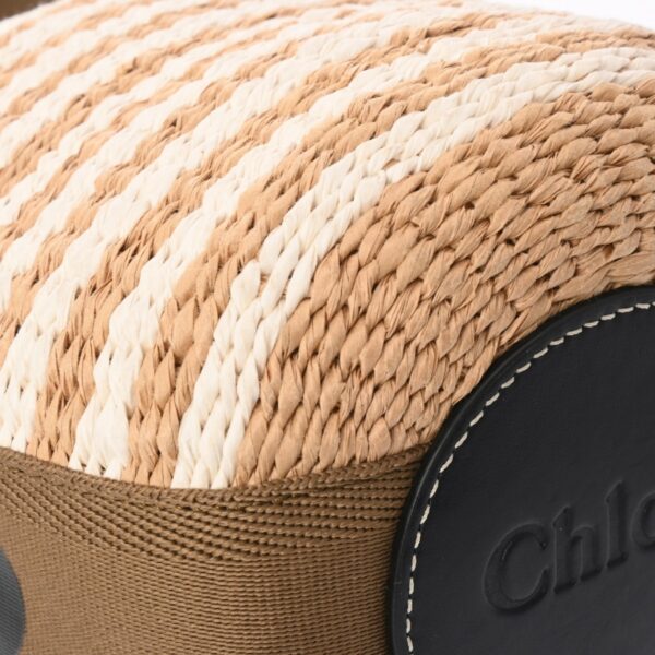 800000126122000 8 Chloe Woody Small Bucket Nylon Raffia Beige