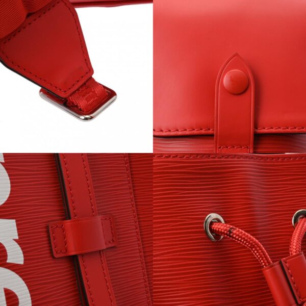 800000126236000 11 c Louis Vuitton Christopher PM Supreme Collaboration Epi Leather Backpack Daypack Red