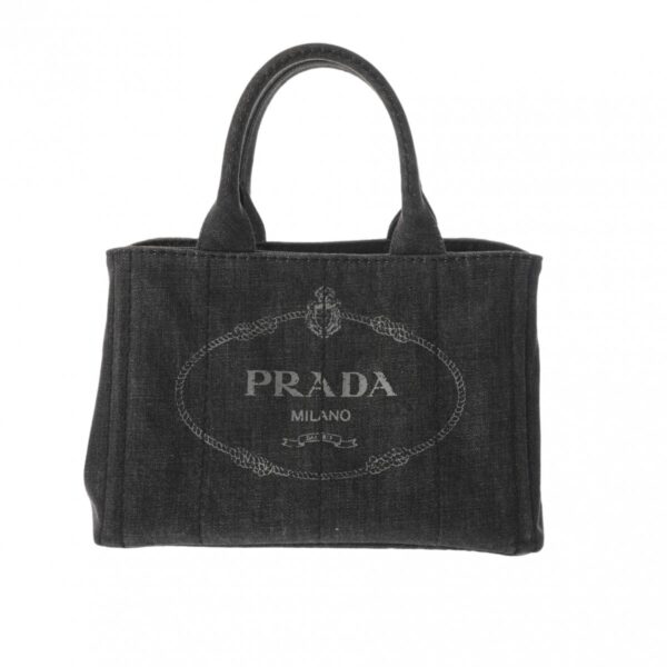 800000126293000 1 Prada Canapa Mini Denim Handbag Black