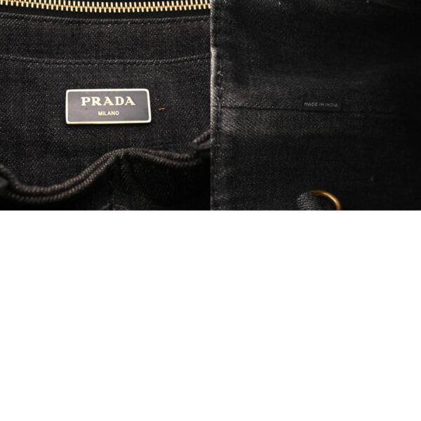 800000126293000 21 c Prada Canapa Mini Denim Handbag Black