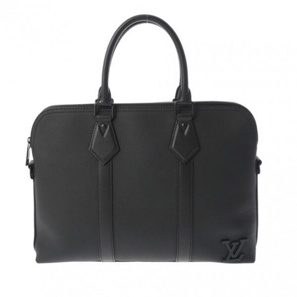 800000126446000 1 Louis Vuitton Takeoff Briefcase 2WAY Leather Business Bag Black