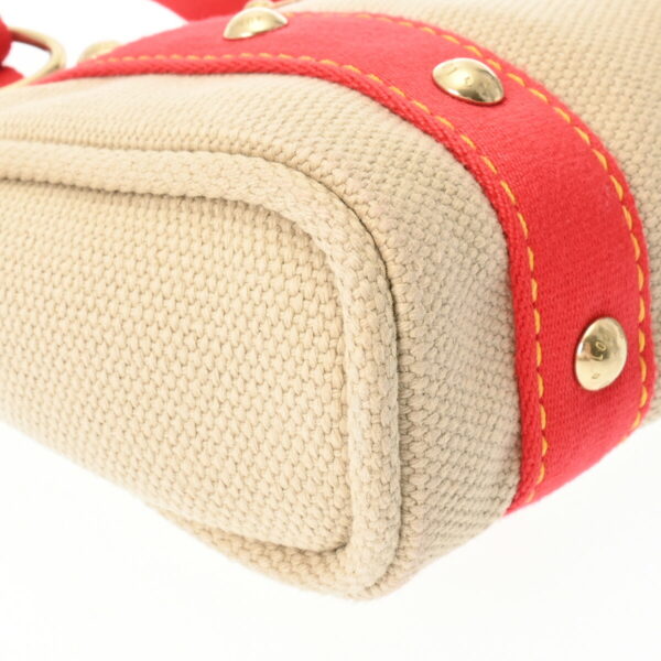 800000126519000 6 Louis Vuitton Antigua Hippo PM Cotton Handbag Beige Red