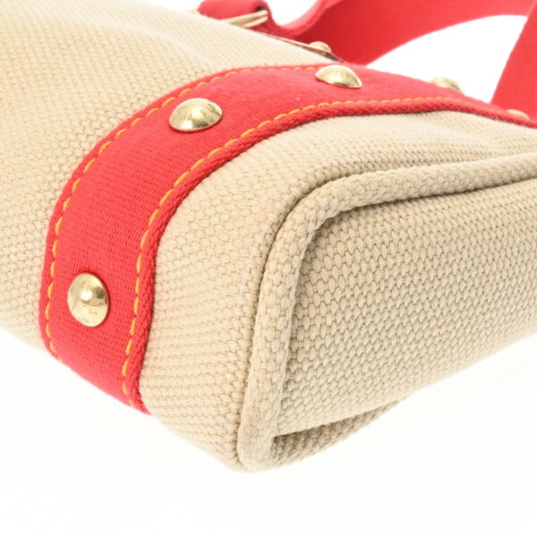 800000126519000 7 Louis Vuitton Antigua Hippo PM Cotton Handbag Beige Red