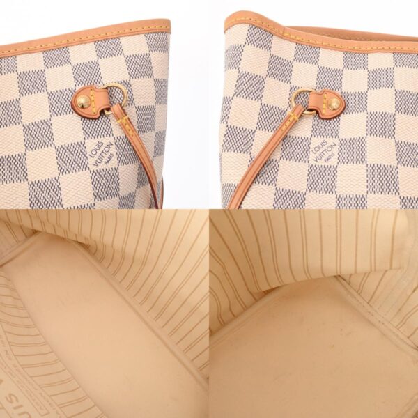 800000126693000 12 c Louis Vuitton Neverfull MM Damier Azur Tote Bag White