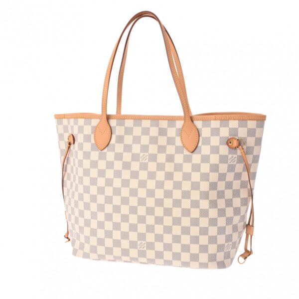 800000126693000 2 Louis Vuitton Neverfull MM Damier Azur Tote Bag White