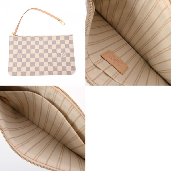 800000126693000 24 c Louis Vuitton Neverfull MM Damier Azur Tote Bag White