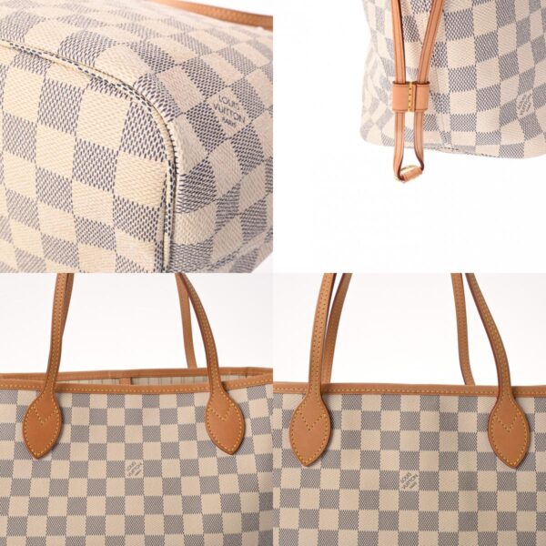 800000126693000 8 c Louis Vuitton Neverfull MM Damier Azur Tote Bag White