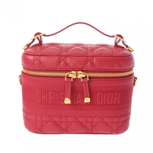 800000127161000 1 Christian Dior Diortravel Vanity Small Lambskin Shoulder Bag Red