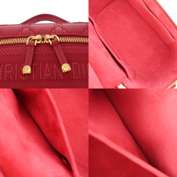 800000127161000 11 c Christian Dior Diortravel Vanity Small Lambskin Shoulder Bag Red