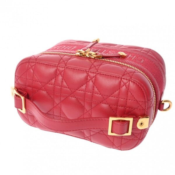 800000127161000 3 Christian Dior Diortravel Vanity Small Lambskin Shoulder Bag Red