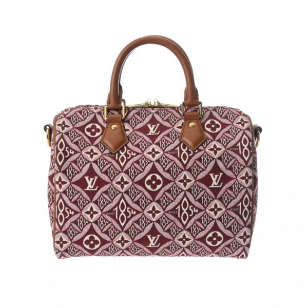 800000127162000 1 Louis Vuitton Speedy Bandouliere 25 Jacquard 2WAY Bag Bordeaux