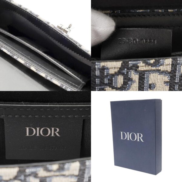 800000127176000 18 c Christian Dior Lock Shoulder Oblique Jacquard Leather Shoulder Bag Black