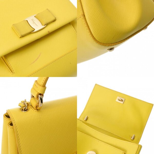 800000127329000 13 c Ferragamo Vara 2WAY Leather Handbag Yellow