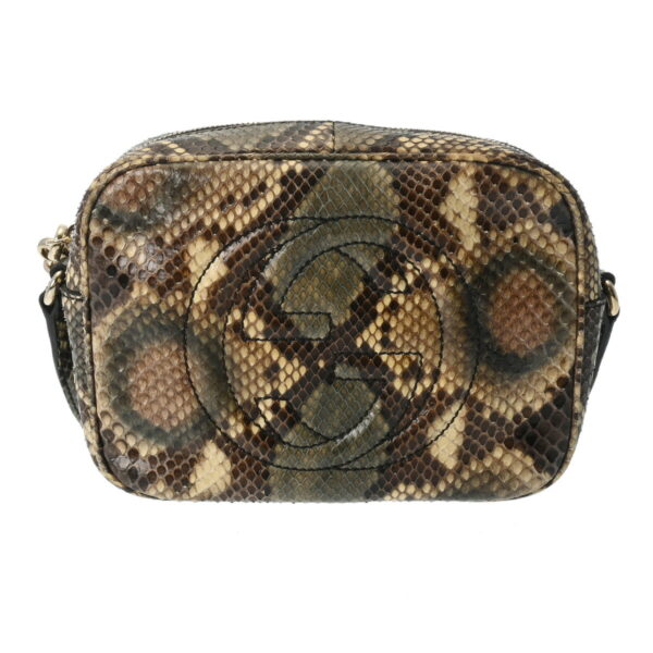 800000127341000 1 Gucci Soho Python Shoulder Bag Brown