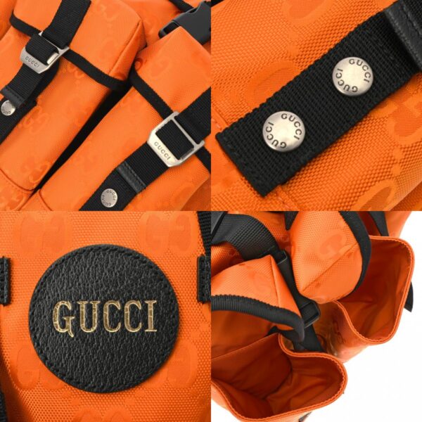 800000127354000 12 c Gucci GG Pattern Nylon Backpack Orange