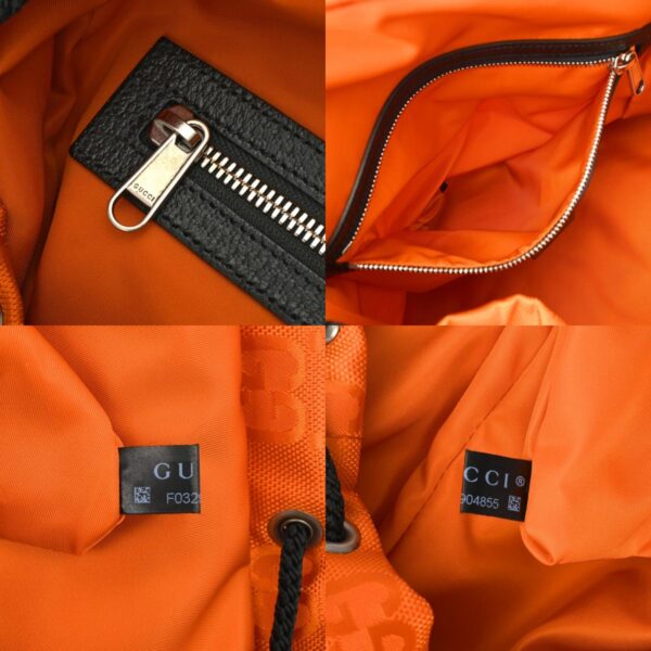 800000127354000 20 c Gucci GG Pattern Nylon Backpack Orange