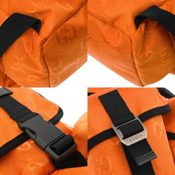 800000127354000 8 c Gucci GG Pattern Nylon Backpack Orange