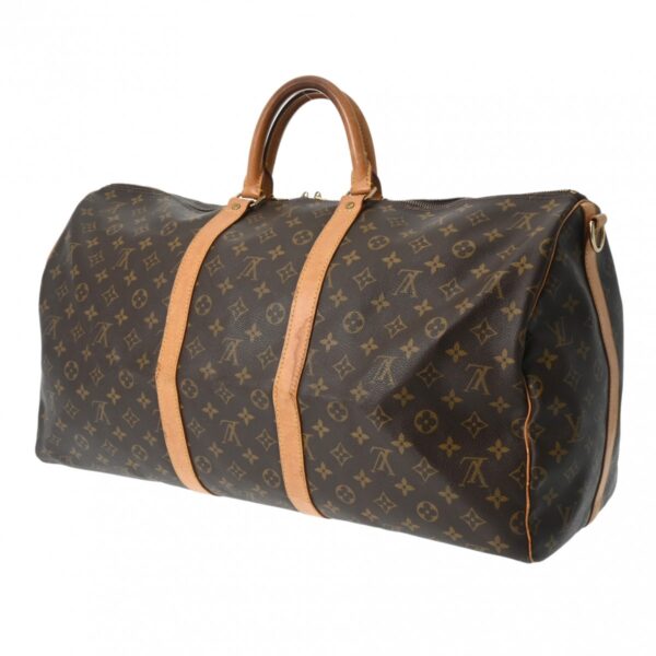 800000127507000 2 Louis Vuitton Keepall Bandouliere 55 Monogram Bag Brown