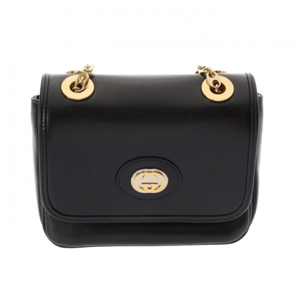 800000127613000 1 Gucci Chain Calf Shoulder Bag Black