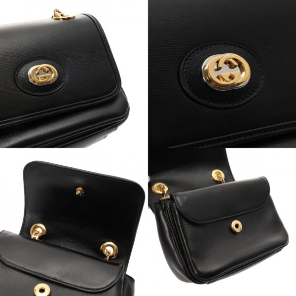 800000127613000 11 c Gucci Chain Calf Shoulder Bag Black