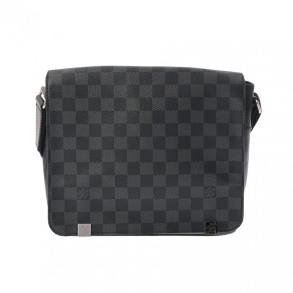 800000127721000 1 Louis Vuitton District PM NM Damier Graphite Shoulder Bag Black Gray