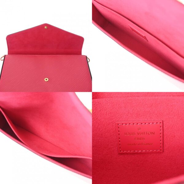 800000128082000 11 c Louis Vuitton Epi Pochette Felicie Leather Chain Wallet Pink