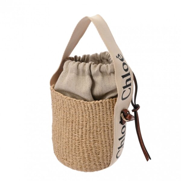 800000128099000 2 Chloe Woody Small Basket Paper Linen Beige