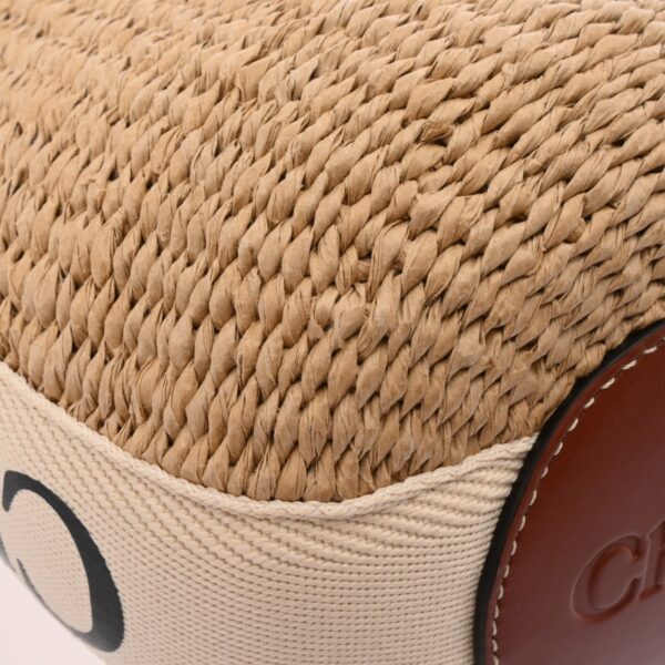 800000128099000 6 Chloe Woody Small Basket Paper Linen Beige